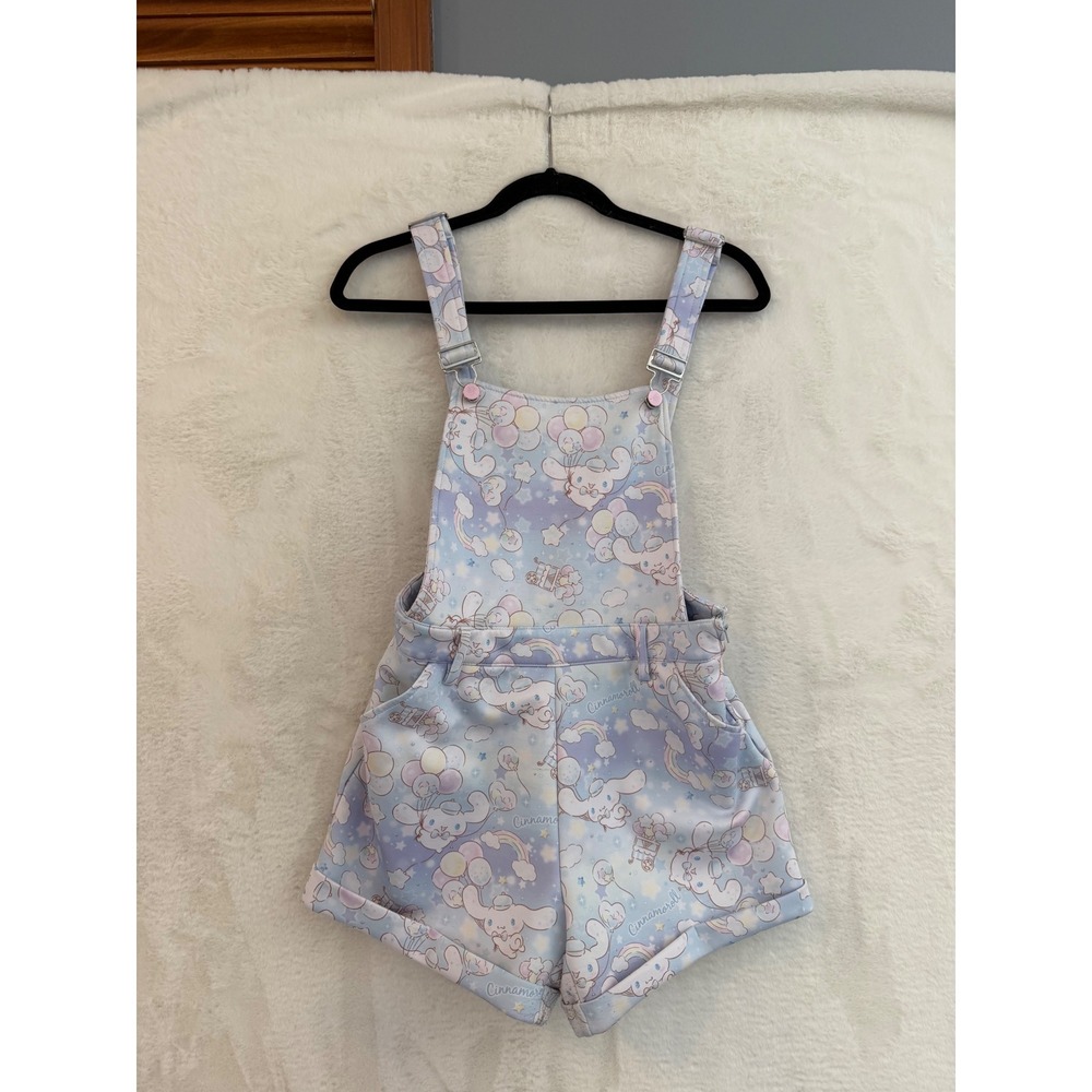 Hot Topic Sanrio Cinnamoroll Pastel Shortalls Overalls Women Small Kawaii Blue